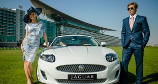 Pictured is the Jaguar XK Coupe along with Jaguar Style Stakes models at the fashion preview event last weekend LR